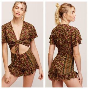 Free People Surf Date Tie Floral Print Romper